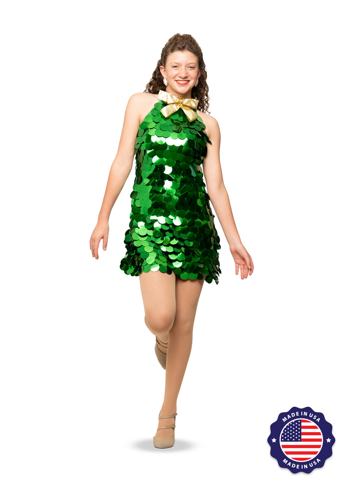 Supersized Sequin Christmas Tree Show Choir Dress - Ships 12 Weeks