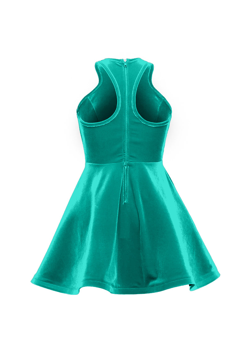 Jade Serpentine Neckline Show Choir Dress back