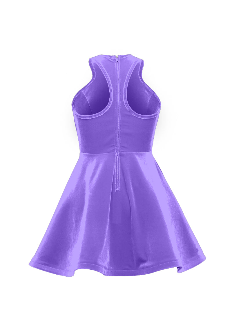 Lilac Serpentine Neckline Show Choir Dress back