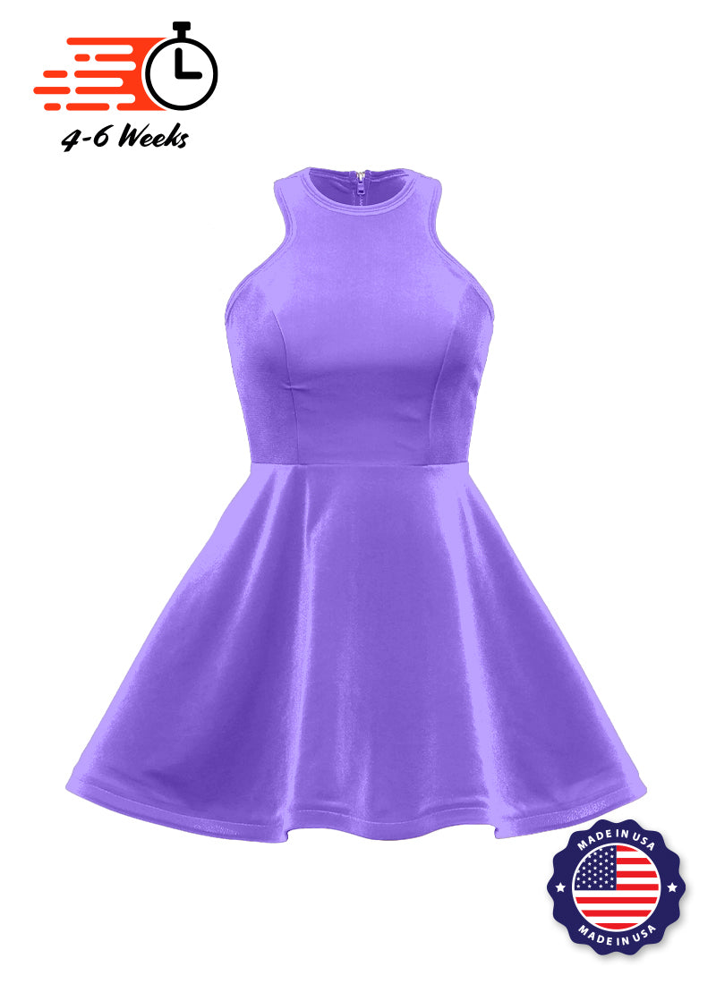Lilac Serpentine Neckline Show Choir Dress front