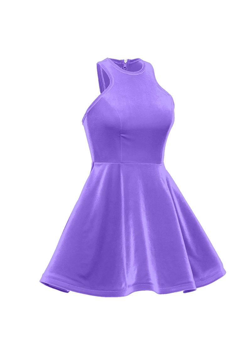 Lilac Serpentine Neckline Show Choir Dress side