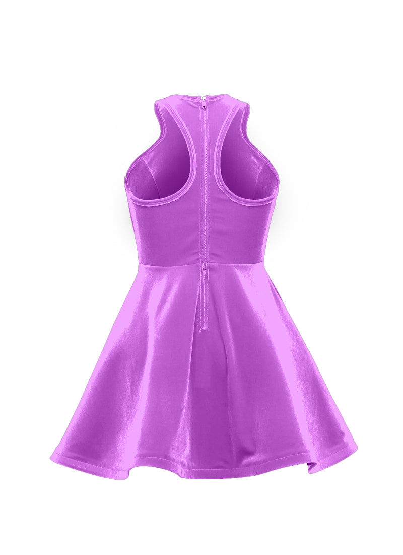 Orchid Serpentine Neckline Show Choir Dress back