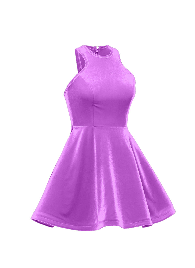 Orchid Serpentine Neckline Show Choir Dress side