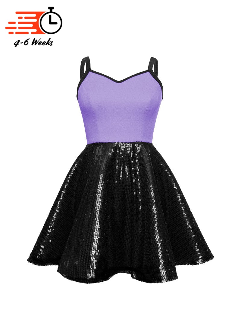 Super Techno Bodice/Black Sequin Show Choir Dress - Pinks & Purples - Ships 4 to 6 weeks
