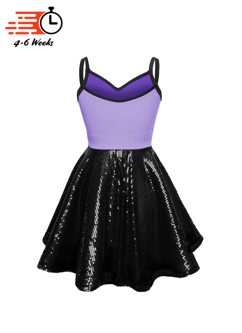 Super Techno Bodice/Black Sequin Show Choir Dress - Pinks & Purples - Ships 4 to 6 weeks
