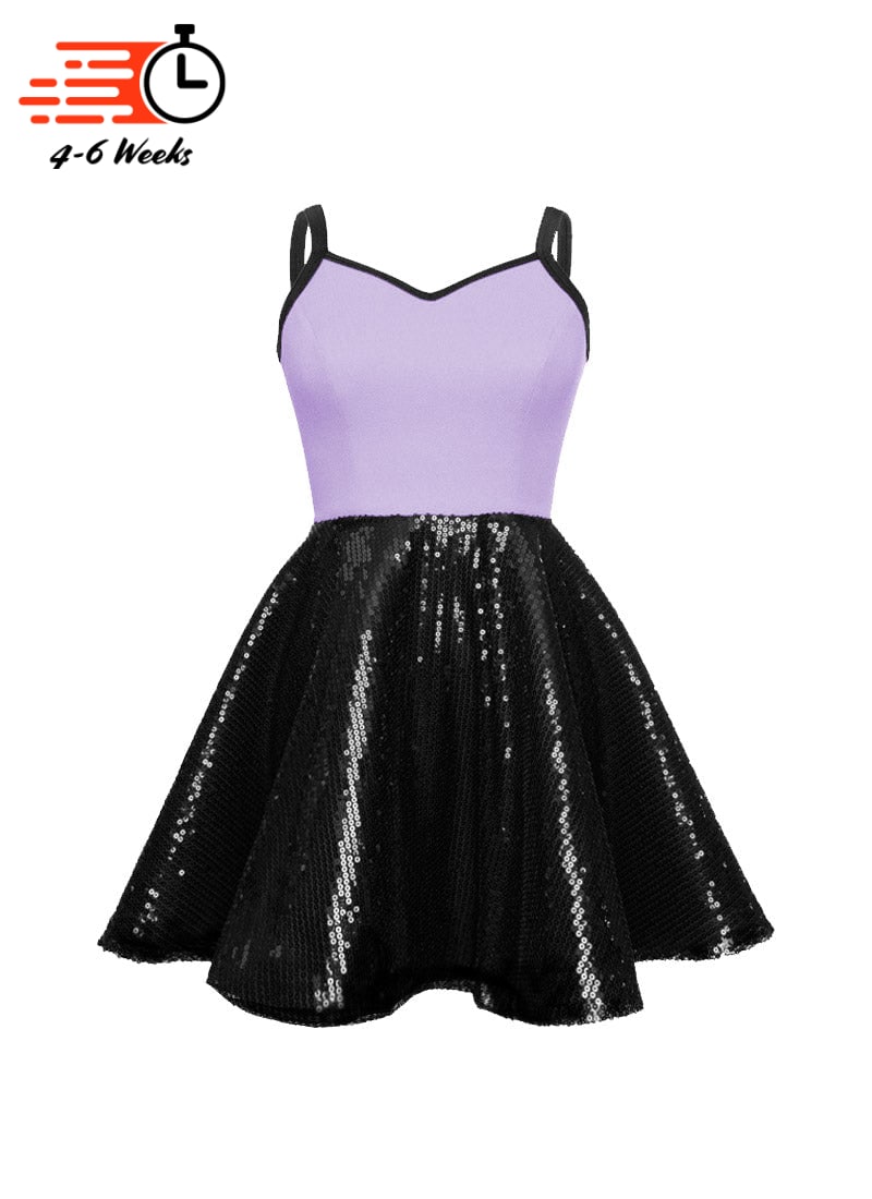 Super Techno Bodice/Black Sequin Show Choir Dress - Pinks & Purples - Ships 4 to 6 weeks