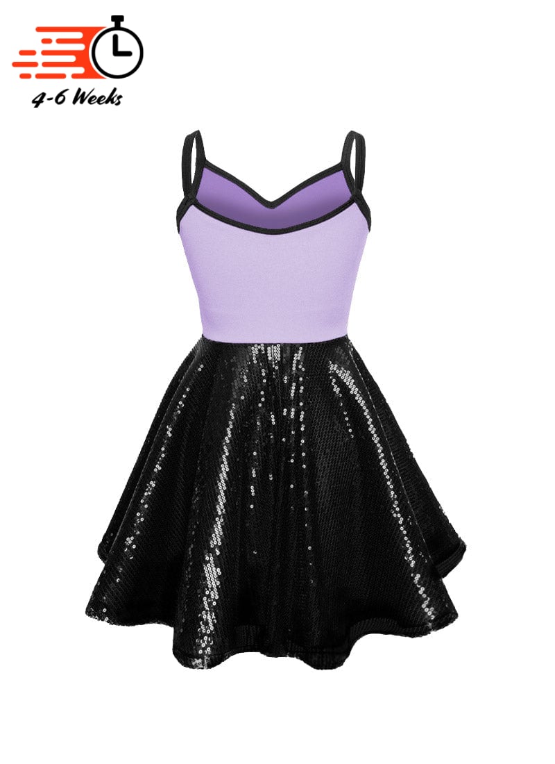 Super Techno Bodice/Black Sequin Show Choir Dress - Pinks & Purples - Ships 4 to 6 weeks