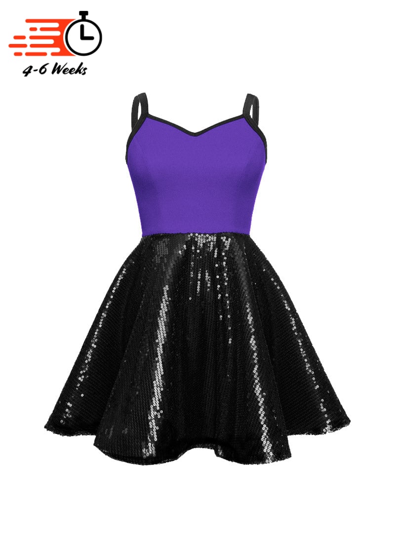 Super Techno Bodice/Black Sequin Show Choir Dress - Pinks & Purples - Ships 4 to 6 weeks