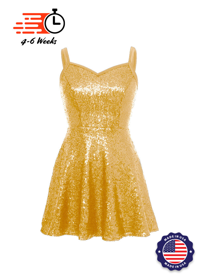 Solid Sequin Sweetheart Neckline Show Choir Dress Neutrals- Ships in 4-6 weeks