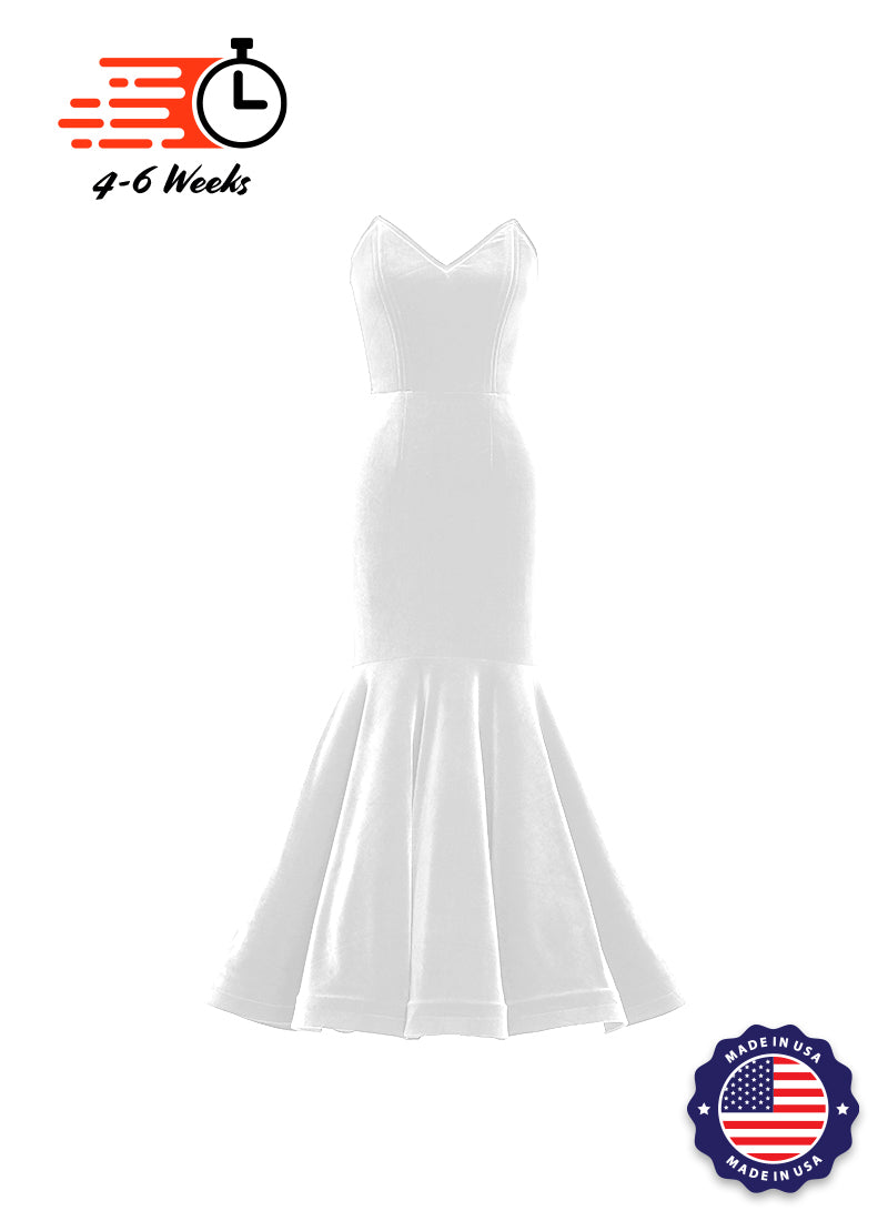 Velvet V-Neck Mermaid Show Choir Gown - Neutrals - Ships 4 to 6 weeks