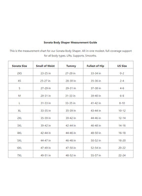 Sonata Body Shaper Measurement Guide