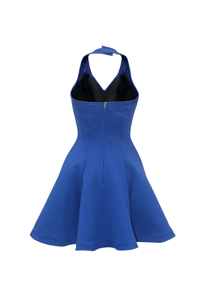 Sweetheart Halter Royal Blue Princess Seam Show Choir Dress Back View