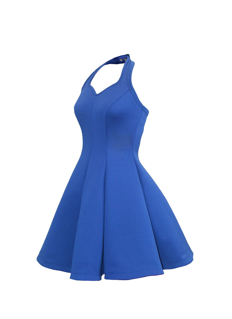Sweetheart Halter Royal Blue Princess Seam Show Choir Dress Side View
