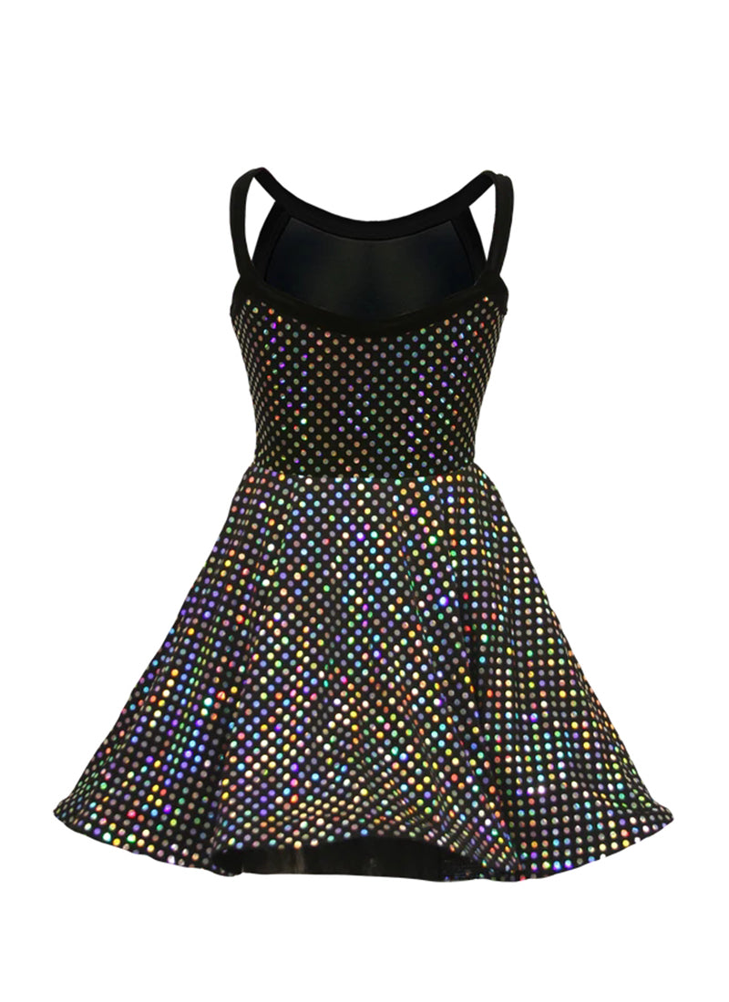 Black/Silver Laser Dot Show Choir Dress Back View