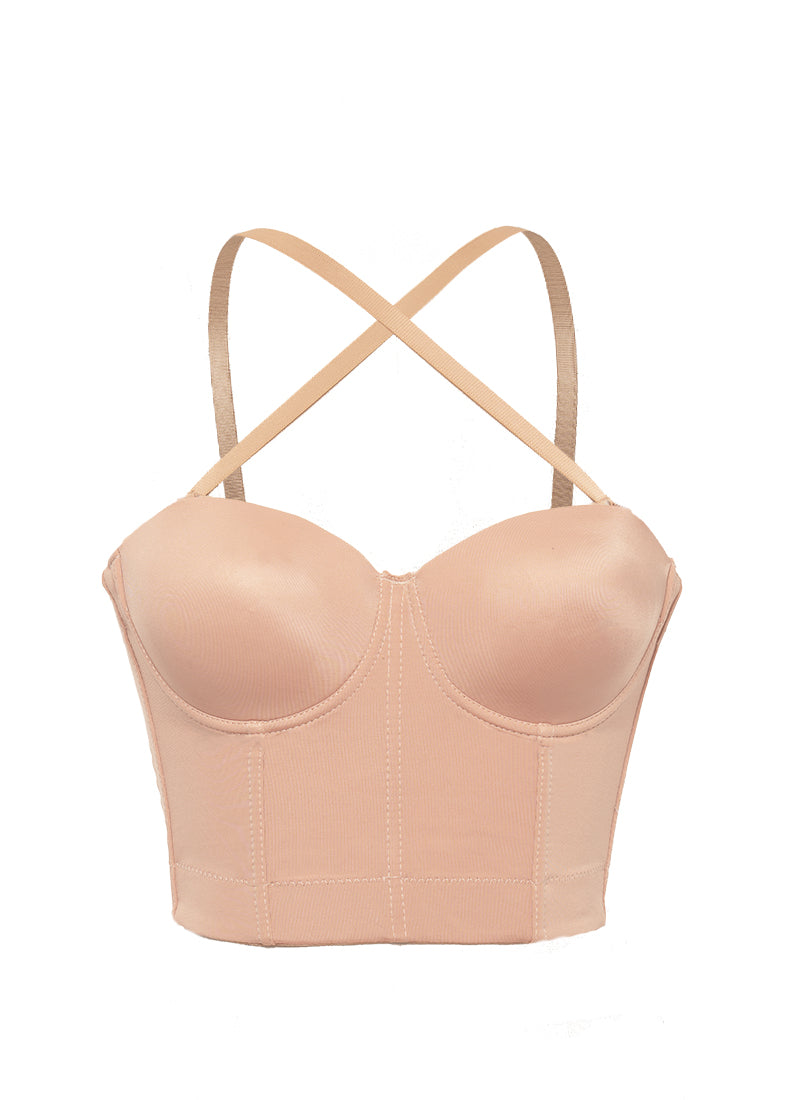 Extended Length Strapless Bra Front w/ Straps