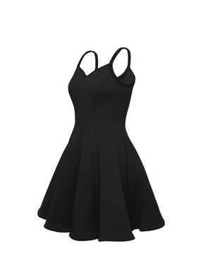 Black Sweetheart Straps Princess Seam Show Choir Dress with Attached Briefs Side View