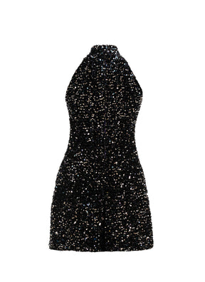 Black - Navy and Silver Velvet Sequin High Neck A-Line SHIFT Show Choi - ShowChoirDresses.com Black - Navy and Silver Velvet Sequin High Neck A-Line SHIFT Show Choi - ShowChoirDresses.com
