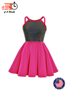 Black/Silver Laser Dot & Velvet Show Choir Dress - Pinks & Purples - Ships 4 to 6 weeks