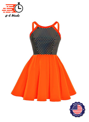 Black/Silver Laser Dot & Velvet Show Choir Dress - Neons and Metallics - Ships 4 to 6 weeks