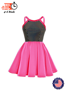 Black/Silver Laser Dot & Velvet Show Choir Dress - Neons and Metallics - Ships 4 to 6 weeks