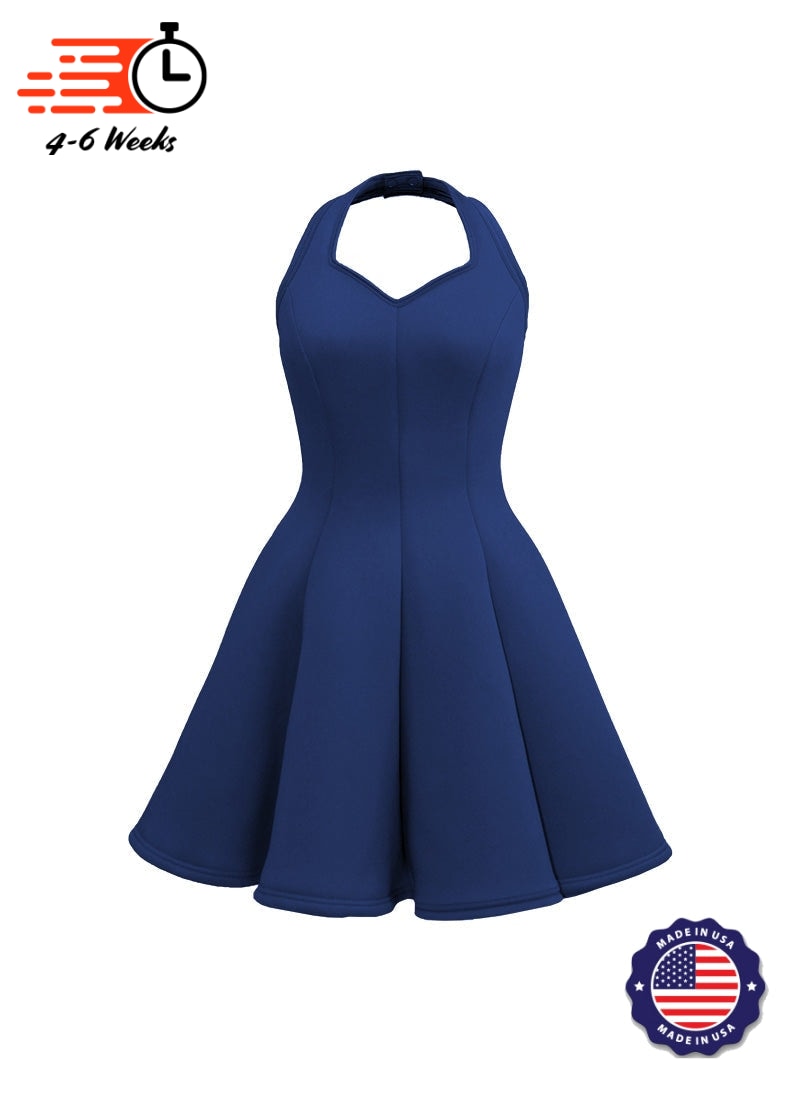Sweetheart Halter Super Techno Show Choir Dress - Blues