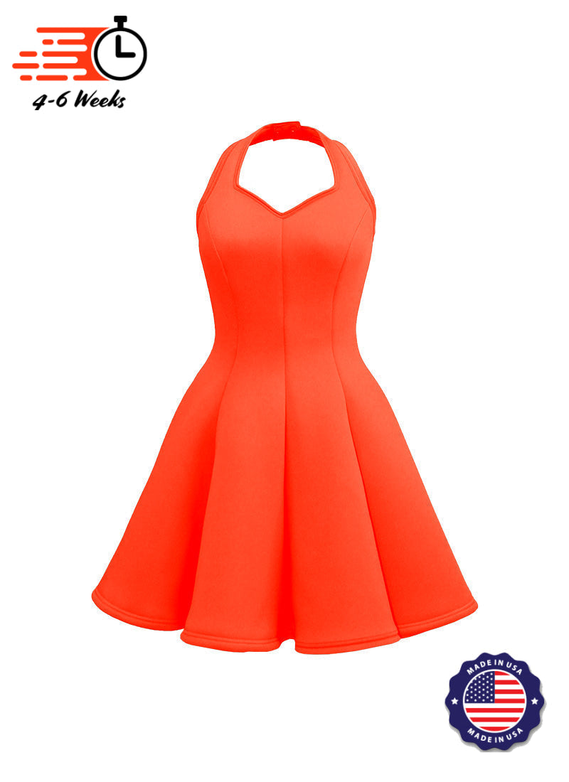 Sweetheart Halter Super Techno Show Choir Dress - Neons & Metallics - Ships 4 to 6 weeks Neon Orange / 13PC PrePak Sweetheart Halter Super Techno Show Choir Dress - Neons & Metallics - Ships 4 to 6 weeks Neon Orange / 13PC PrePak