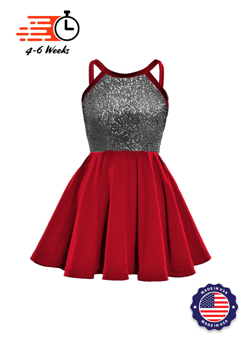 sachin and babi light blue dress Dark Grey Sequin Solid & Velvet Show Choir Dress - Blues main image 1