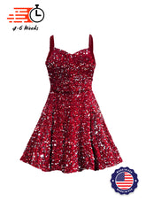 Velvet Sequin -  DANCER Sweetheart Princess Seam Show Choir Dress - Ships 4 to 6 weeks