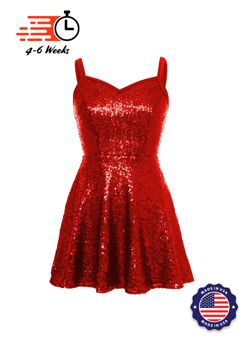 strapless open back dress Solid Sequin Sweetheart Neckline Show Choir Dress Orange and Reds - Sh