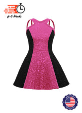 Two-Tone Star Neckline Sequin Classic Show Choir Dress - Center Color - Ships in 4-6 weeks