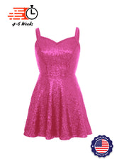 Solid Sequin Sweetheart Neckline Show Choir Dress Pinks and Purples- Ships in 4-6 weeks
