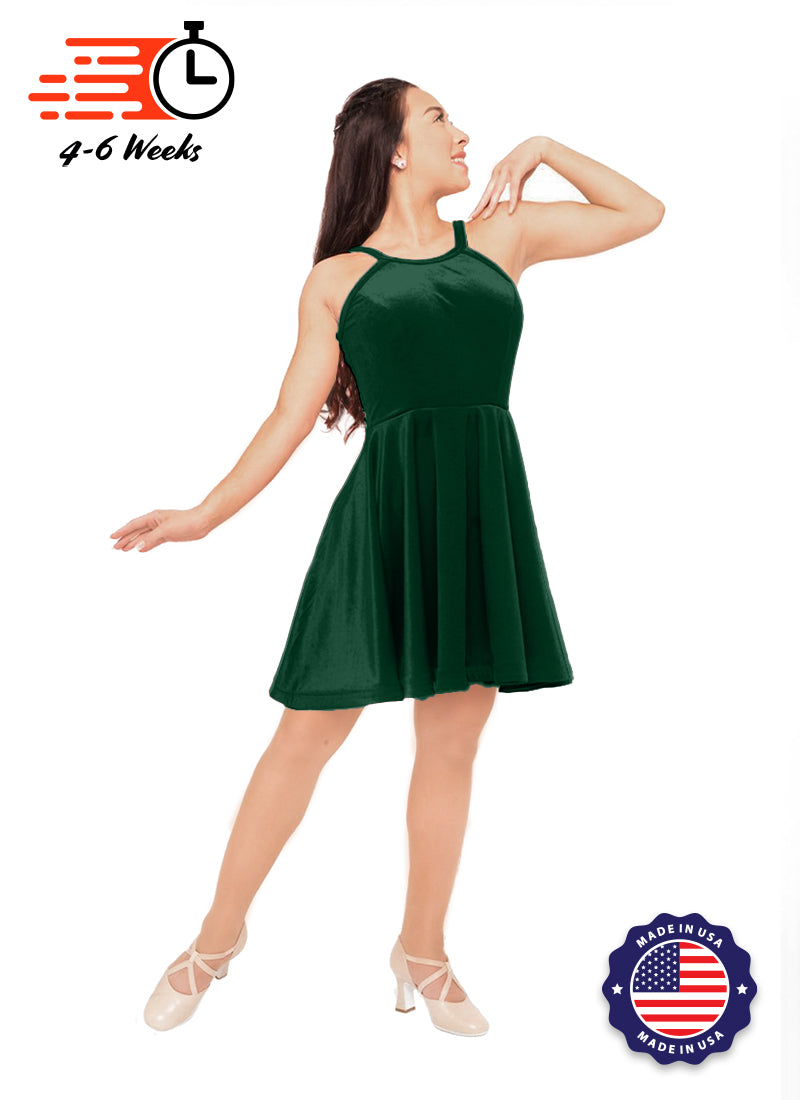 The DANCER Stretch Velvet Show Choir Dress - Greens & Yellows - Ships 4 to 6 weeks Lemon / L - The DANCER Stretch Velvet Show Choir Dress - Greens & Yellows - Ships 4 to 6 weeks Lemon / L -