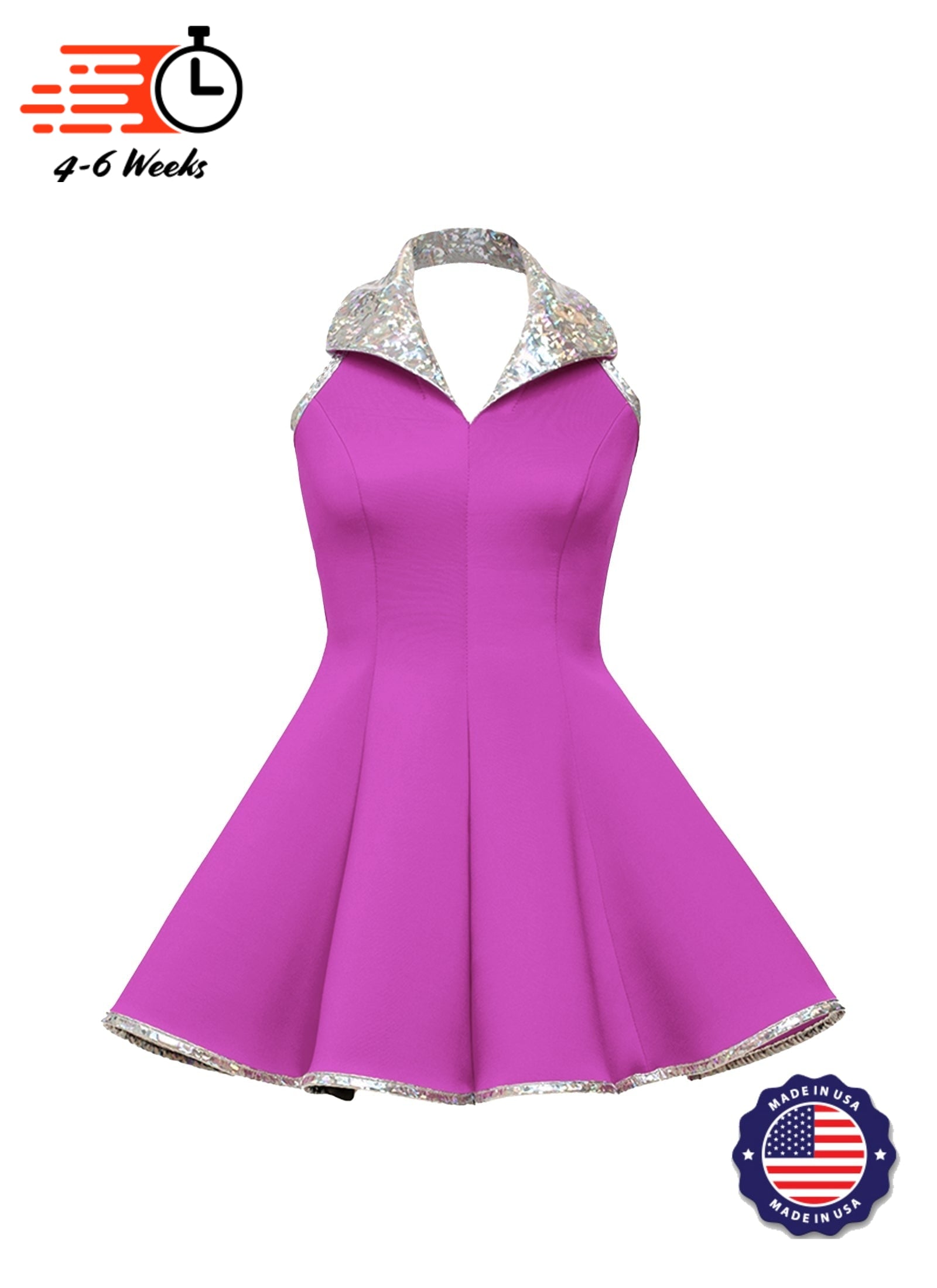 Chaparo Slit Neckline Jewelry Button Flared Dress ワンピース il_fullxfull.4497546855_i00z.jpg