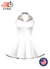 Lapel Collar Princess Panel Show Choir Dress - Neutrals and Black - Ships 4 to 6 weeks