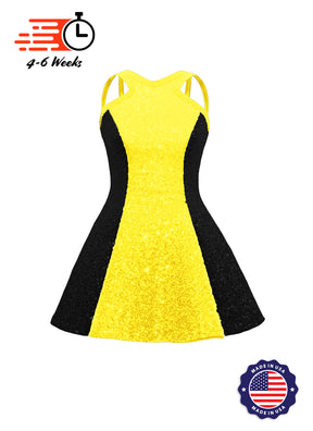 Two-Tone Star Neckline Sequin Classic Show Choir Dress - Center Color - Ships in 4-6 weeks