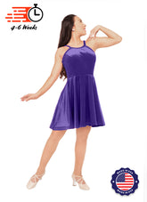 Purple Stretch Velvet Show Choir Dress - Ships 4 to 6 weeks
