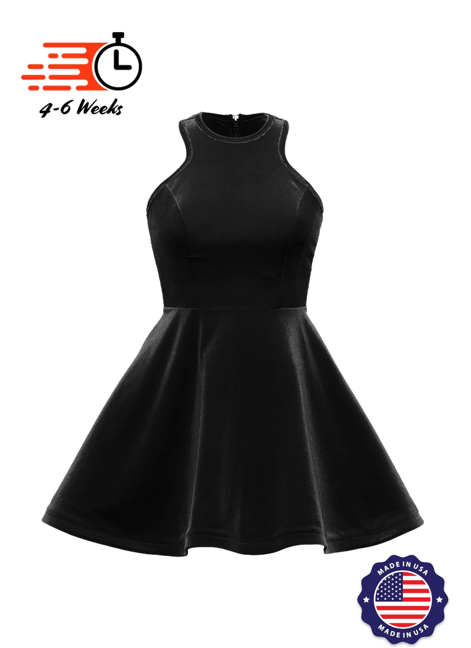 Velvet Serpentine Neckline Show Choir Dress - Ships 4 to 6 weeks