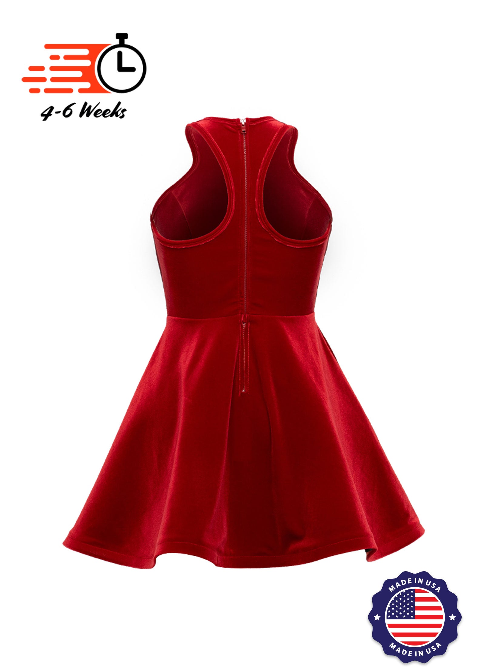 Velvet Serpentine Neckline Show Choir Dress - Ships 4 to 6 weeks