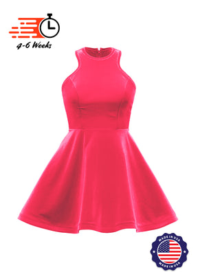 Velvet Serpentine Neckline Show Choir Dress - Ships 4 to 6 weeks