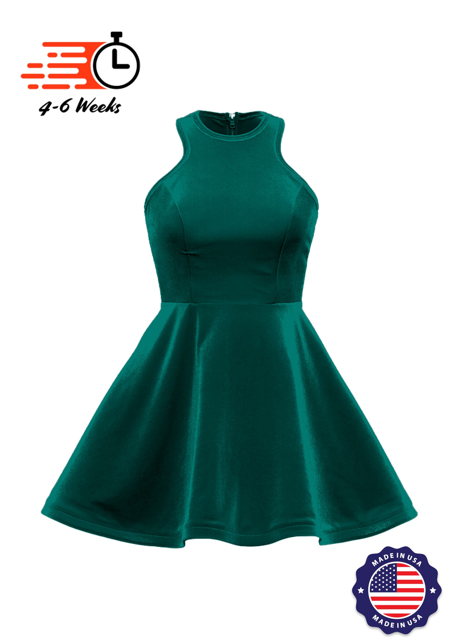 Velvet Serpentine Neckline Show Choir Dress - Ships 4 to 6 weeks
