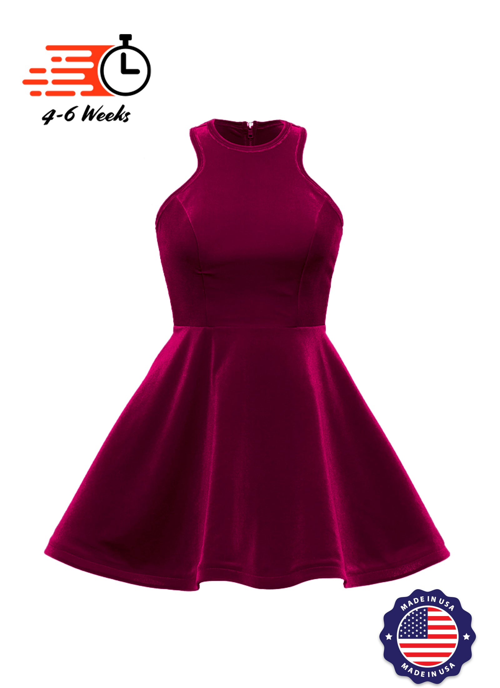 Velvet Serpentine Neckline Show Choir Dress - Ships 4 to 6 weeks