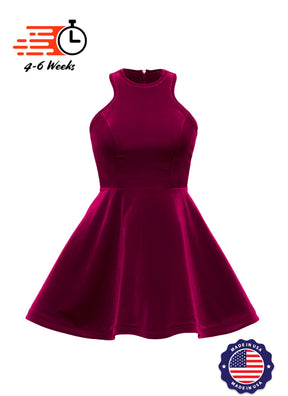 Velvet Serpentine Neckline Show Choir Dress - Ships 4 to 6 weeks