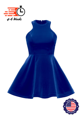 Velvet Serpentine Neckline Show Choir Dress - Ships 4 to 6 weeks