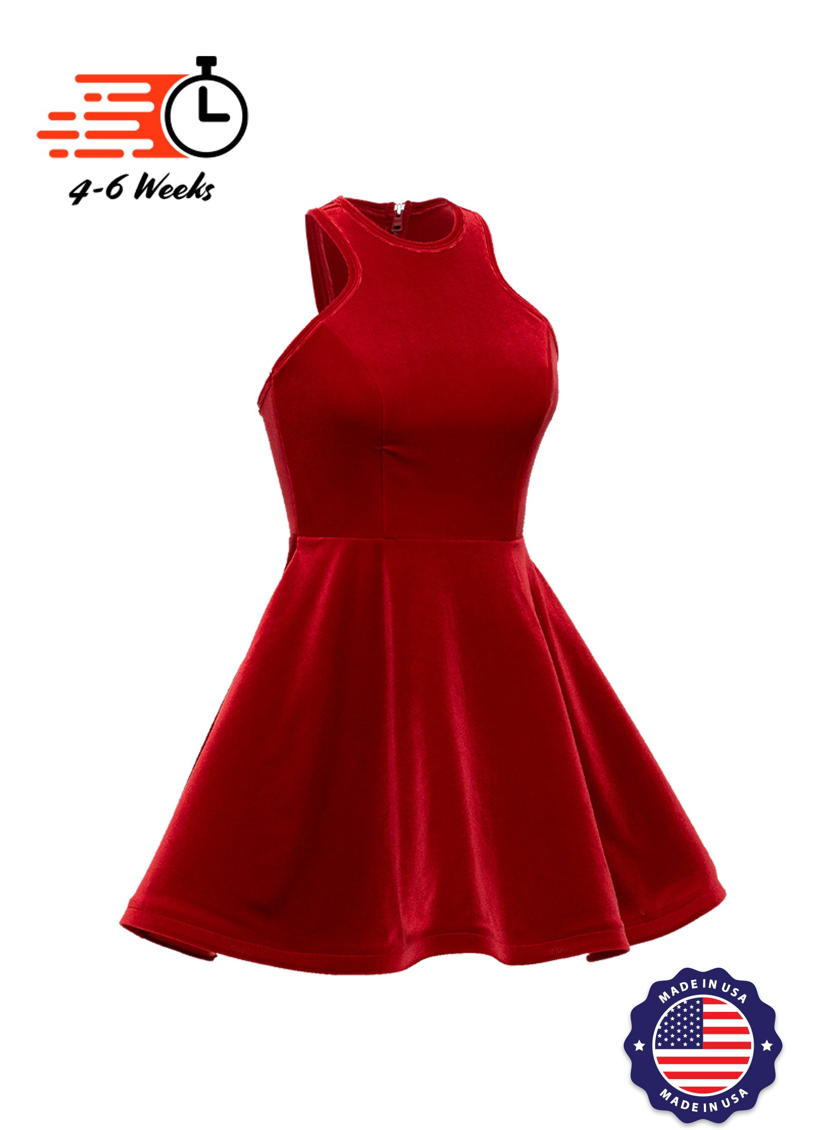 Velvet Serpentine Neckline Show Choir Dress - Ships 4 to 6 weeks