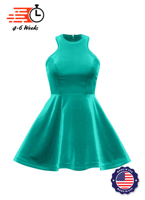 Jade Serpentine Neckline Show Choir Dress front