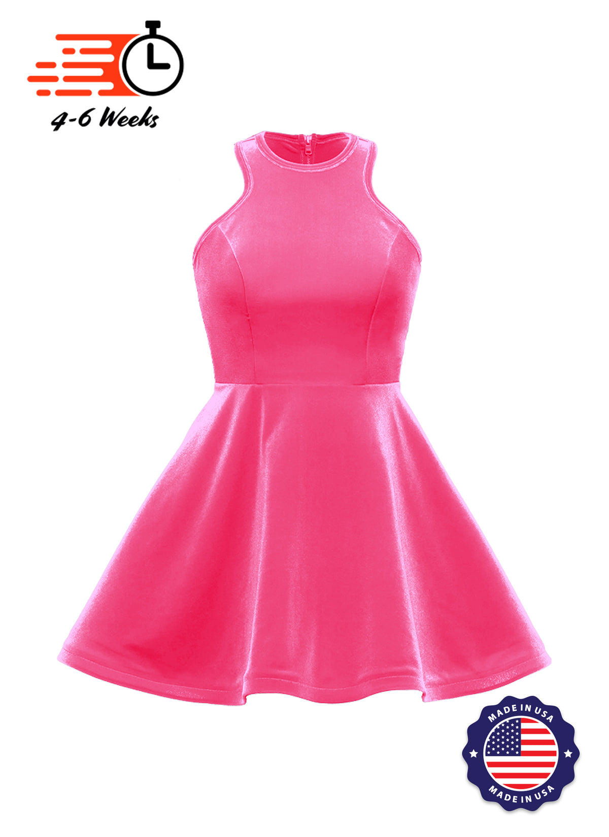 Velvet Serpentine Neckline Show Choir Dress - Ships 4 to 6 weeks