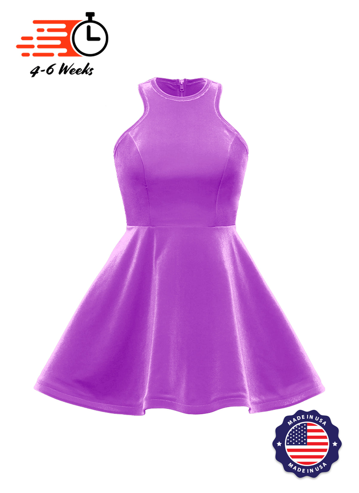 Velvet Serpentine Neckline Show Choir Dress - Ships 4 to 6 weeks