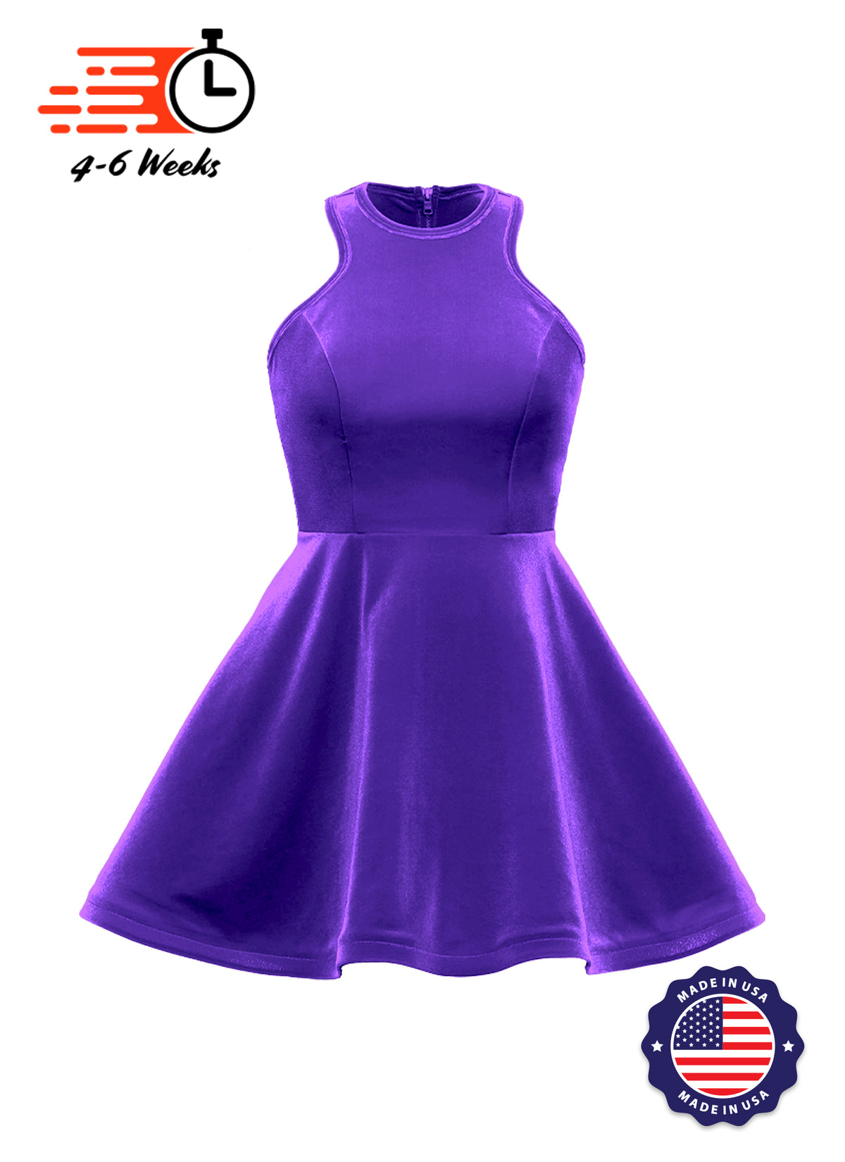Velvet Serpentine Neckline Show Choir Dress - Ships 4 to 6 weeks
