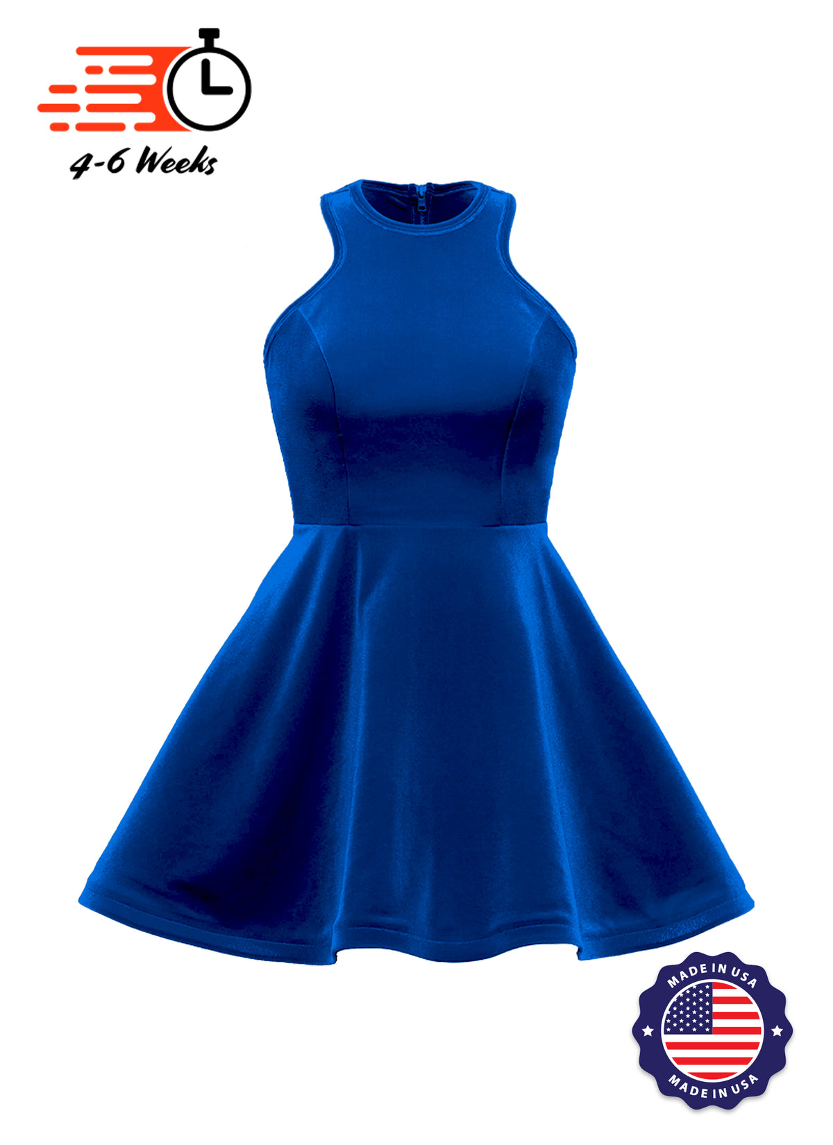 Velvet Serpentine Neckline Show Choir Dress - Ships 4 to 6 weeks