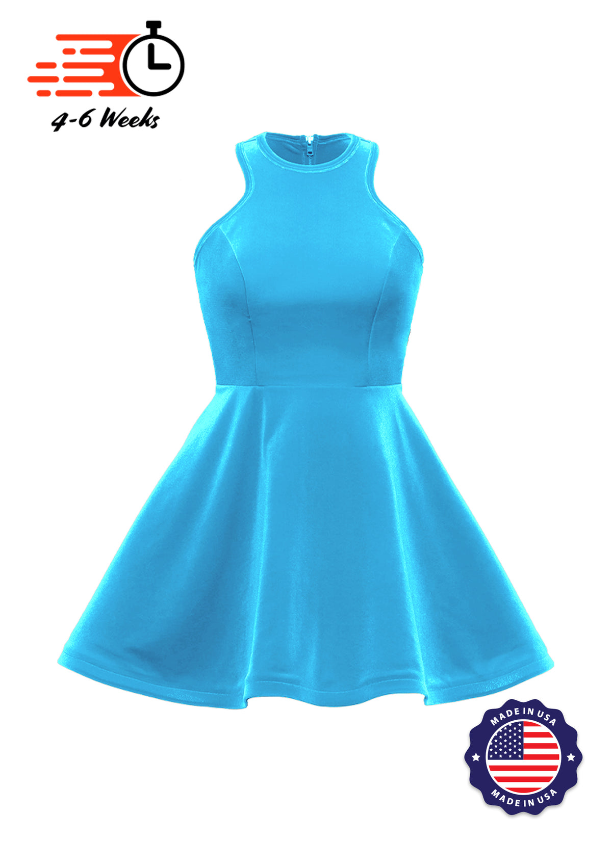 Velvet Serpentine Neckline Show Choir Dress - Ships 4 to 6 weeks